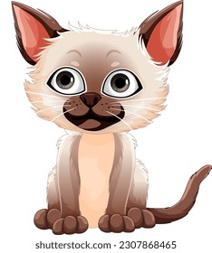 Cute cat cartoon character illustration