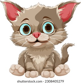 Cute cat cartoon character illustration