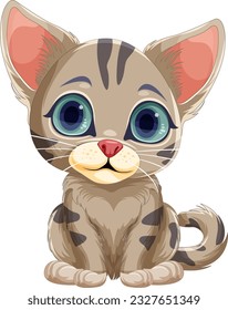 Cute cat cartoon character illustration