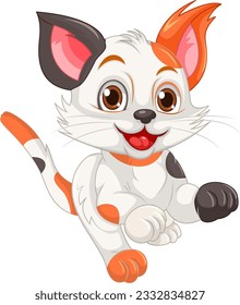Cute cat cartoon character illustration