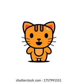 Cute cat cartoon character vector