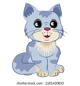 Cute cat, cartoon character. Vector illustration