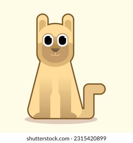 Cute cat cartoon character vector design. Brown cat figure template for mascot, logo design, veterinary, or other animal related illustration.