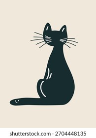 Ilustración vectorial linda del carácter de la historieta del gato para los niños