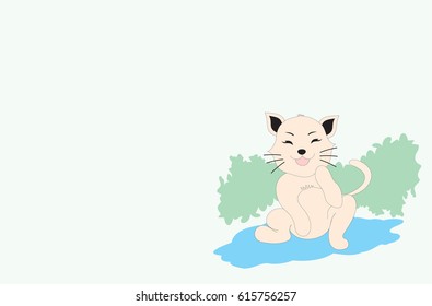 cute cat cartoon character vector format