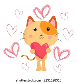Cute Cat Cartoon Characters suitable for children's clothing designs