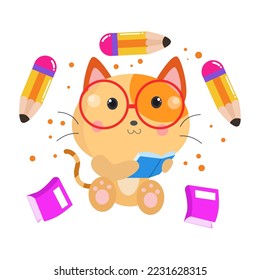 Caracteres de dibujos animados de gatos personalizados adecuados para diseños de ropa para niños