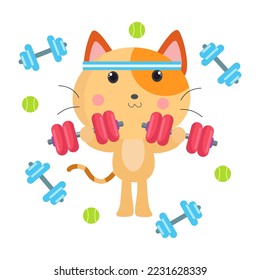 Cute Cat Cartoon Characters suitable for children's clothing designs
