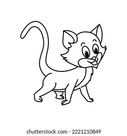 Cute cat cartoon characters vector illustration. For kids coloring book.