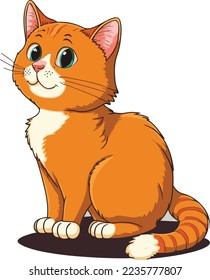 cute cat cartoon, clip art , Vector illustration