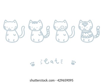 Cute cat cartoon for  coloring book, background, sticker, for decoration