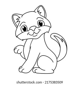 Cute cat cartoon coloring page illustration vector. For kids coloring book.