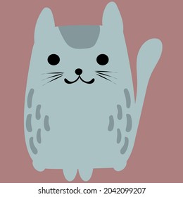 Cute cat cartoon design. Perfect for t-shirt, apparel, cards, poster, nursery decoration. Vector Illustration