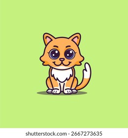 Dibujos animados de gato lindo en estilo doodle