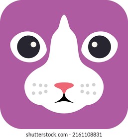 Cute  cat, cartoon flat icon design, like a logo
