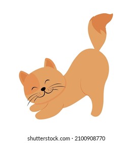cute cat cartoon icon flat