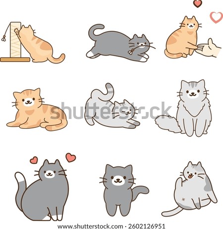 Cute Cat Cartoon Icon Vector illustration