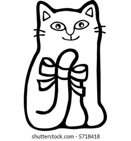 Cute cat cartoon illustration.