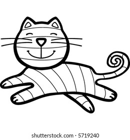 A cute cat cartoon illustration.