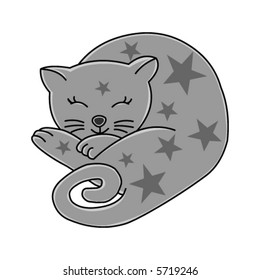 A cute cat cartoon illustration.