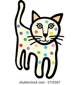 A cute cat cartoon illustration.