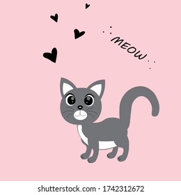 cute cat   cartoon illustration, character vector