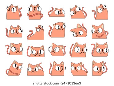 Nette Katze Cartoon Illustration Element Set