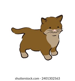 cute cat cartoon illustration. full body. pet, animal. for print, sticker, poster, and more.