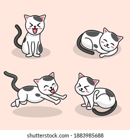 Cute cat cartoon illustration for kids book design.