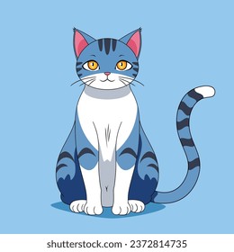 Cute cat cartoon illustration vector