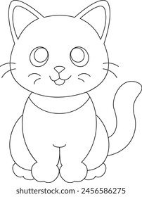 cute cat cartoon kawaii anime doodle dancing one line art design.
