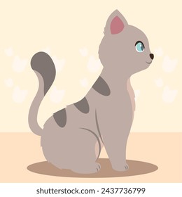 Ilustración del vector del kawaii de la historieta del gato lindo