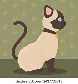 Cute cat cartoon kawaii Vector illustration