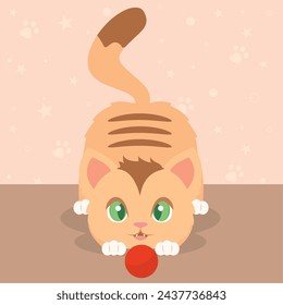 Cute cat cartoon kawaii Vector illustration