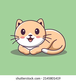 Cute cat cartoon lying down, Animals Pets, Cat Clipart