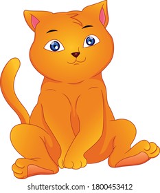 cute cat cartoon on a white background