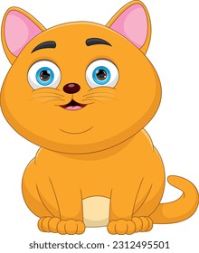 cute cat cartoon on white background