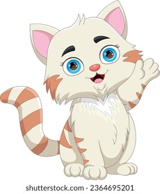 cute cat cartoon on white background