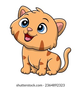 Cute cat cartoon on white background