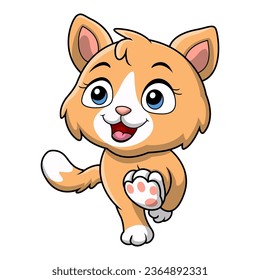 Cute cat cartoon on white background