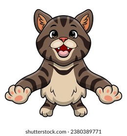 Cute cat cartoon on white background