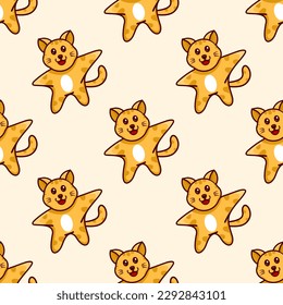CUTE CAT CARTOON SEAMLESS PATTERN DESIGN