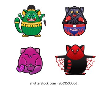 Cute cat cartoon sltyle callection ,lover kiitty vector illustrator