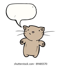 süßer Katzenkartoon mit Sprachblase