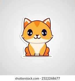 cute cat cartoon Sticker design kitty kawaii style. lovely little cats. Can be used for t-shirt print, stickers, greeting card design. Vector illustration