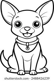 cute cat cartoon style simple coloring page