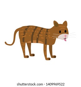 Cute cat, cartoon style vector  illustration, isolated on white background