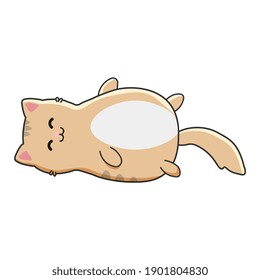 Cute cat in cartoon style. Vector illustration isolated on white background. Print for t-shirts, stickers, design and more.