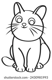 A cute cat in cartoon style and vector format. 