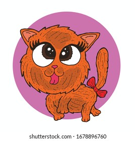 cute cat cartoon. this is a vector.